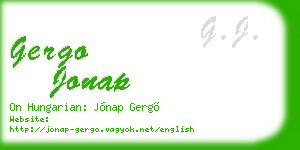 gergo jonap business card